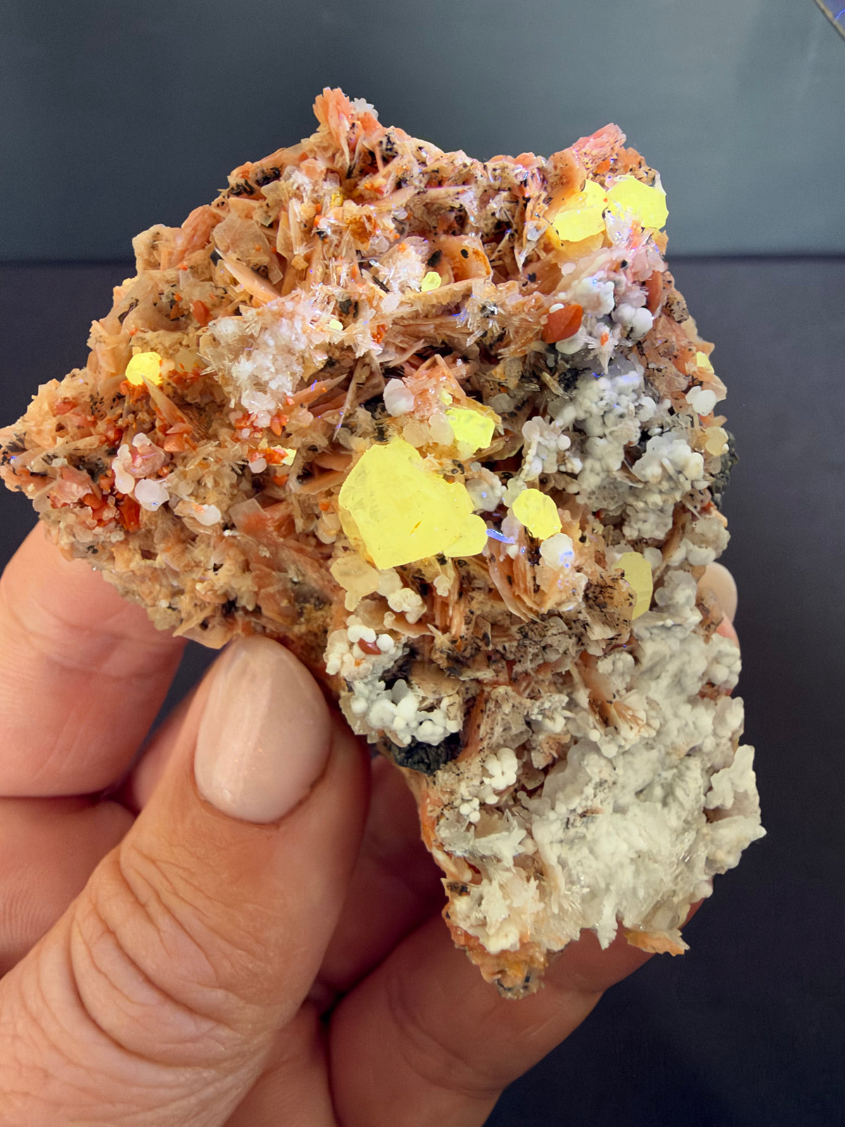 Baryte, Wulfenite, Fluorite & Chalcedony, Mibladen, Morocco
