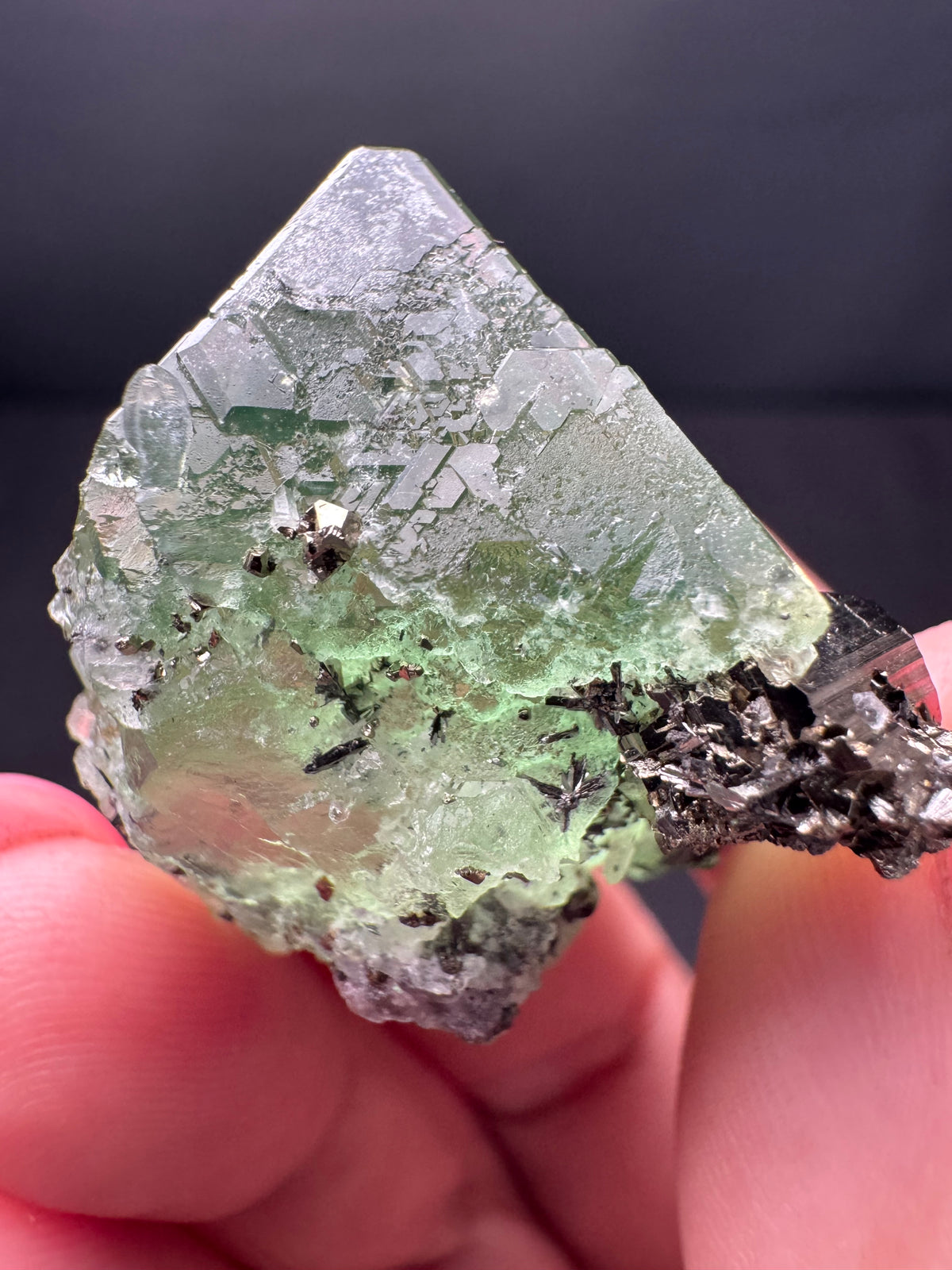 Fluorite with Pyrite, Milpo Mine, Peru