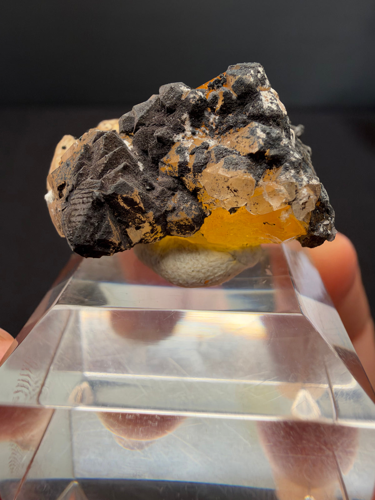 Fluorite with Quartz & Goethite, Sidi Said, Morocco
