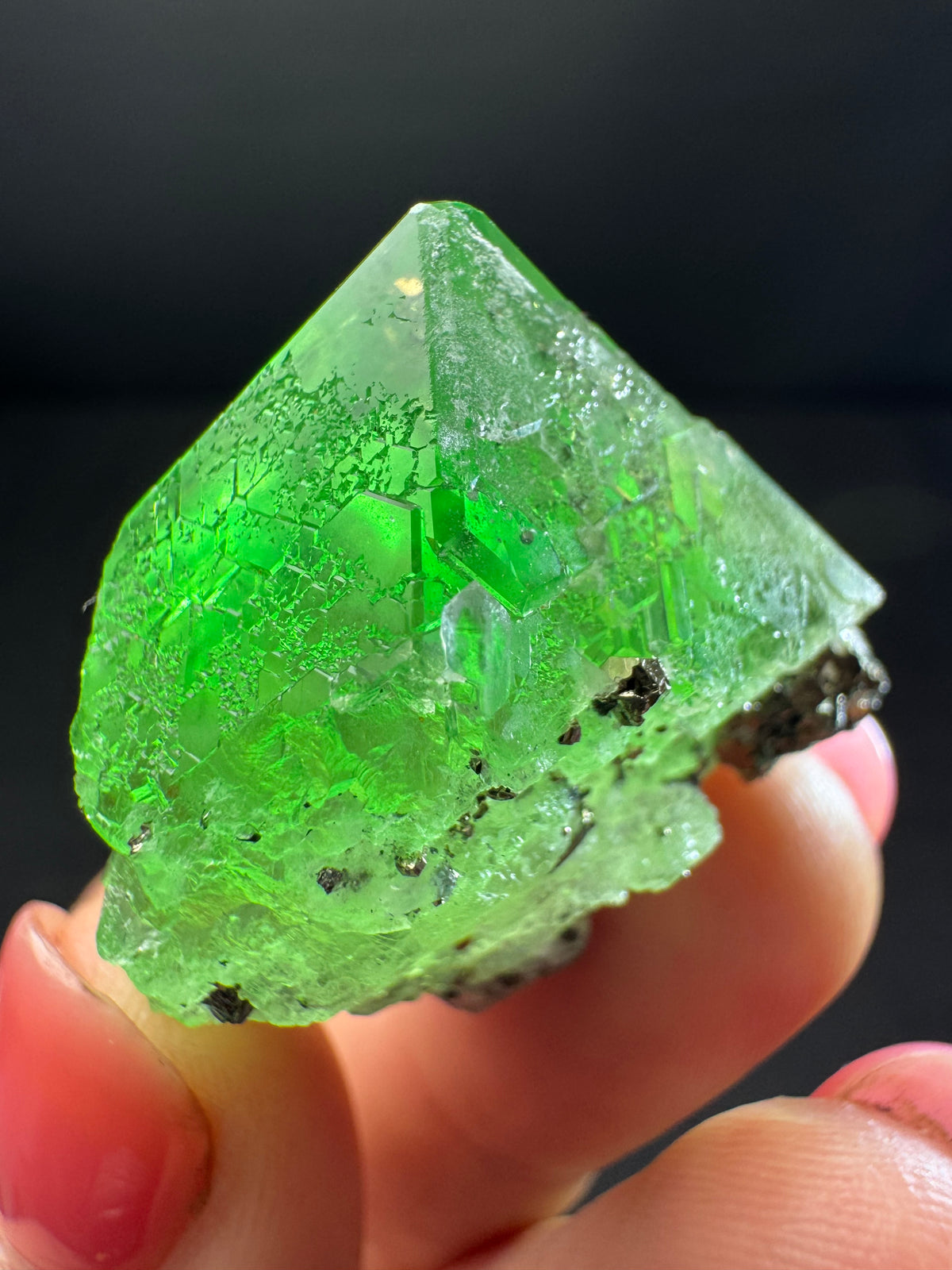 Fluorite with Pyrite, Milpo Mine, Peru