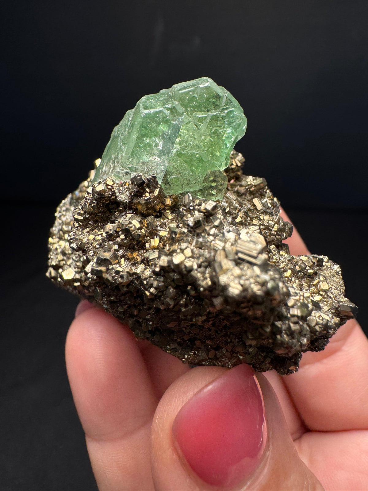 Fluorite with Pyrite, Milpo Mine, Peru