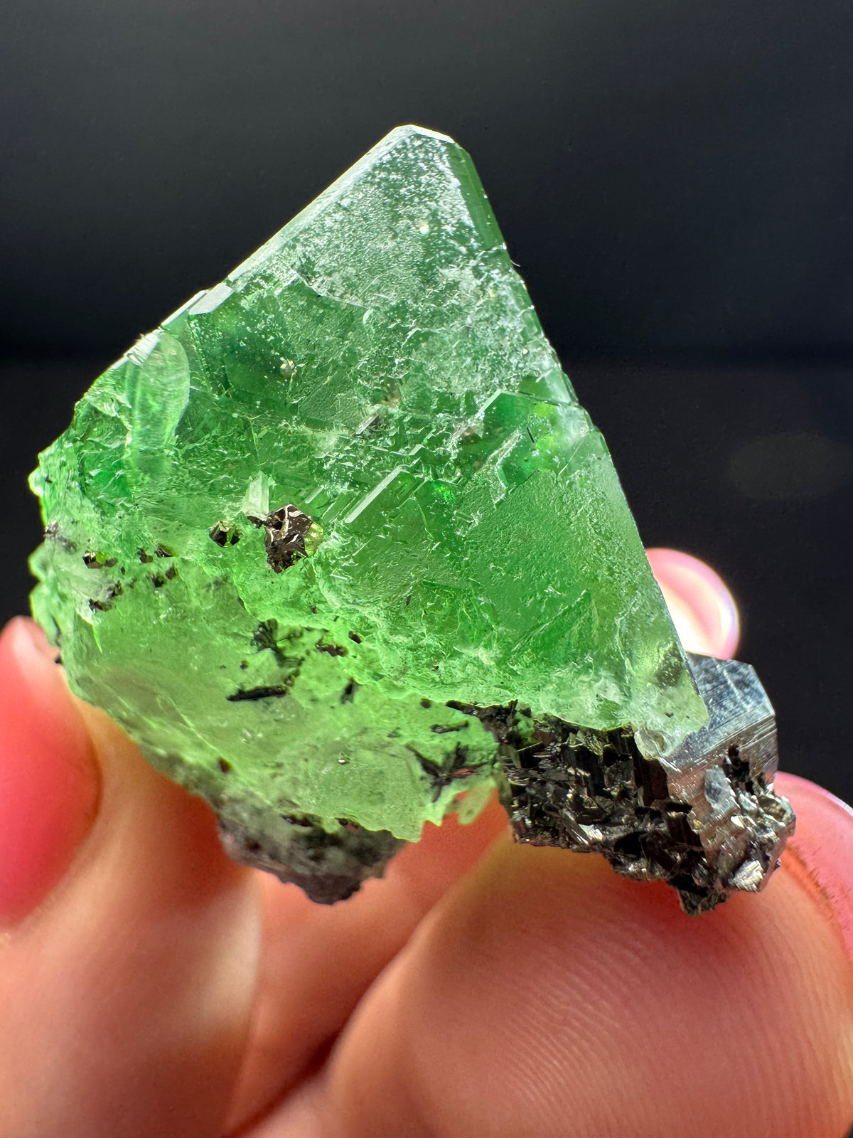 Fluorite with Pyrite, Milpo Mine, Peru
