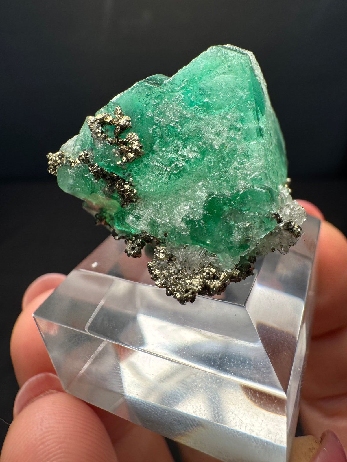 Fluorite with Pyrite, Milpo Mine, Peru