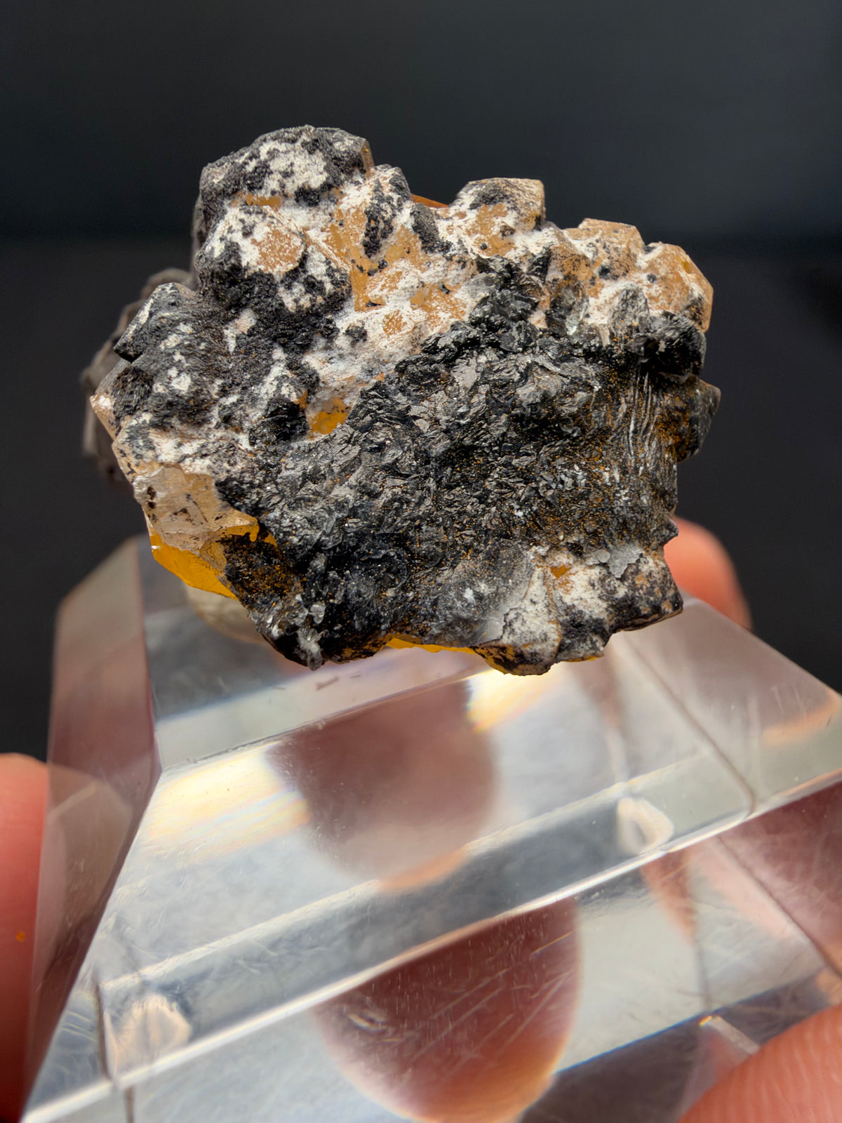 Fluorite with Quartz & Goethite, Sidi Said, Morocco