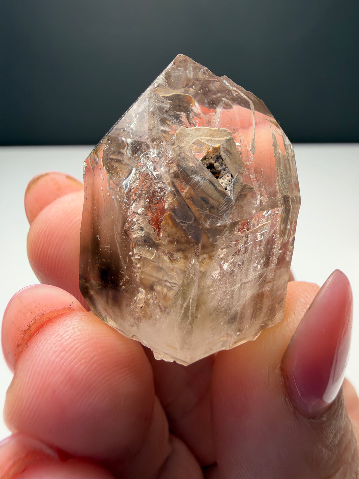 3x moving bubbles Enhydro Quartz, Goboboseb, Namibia