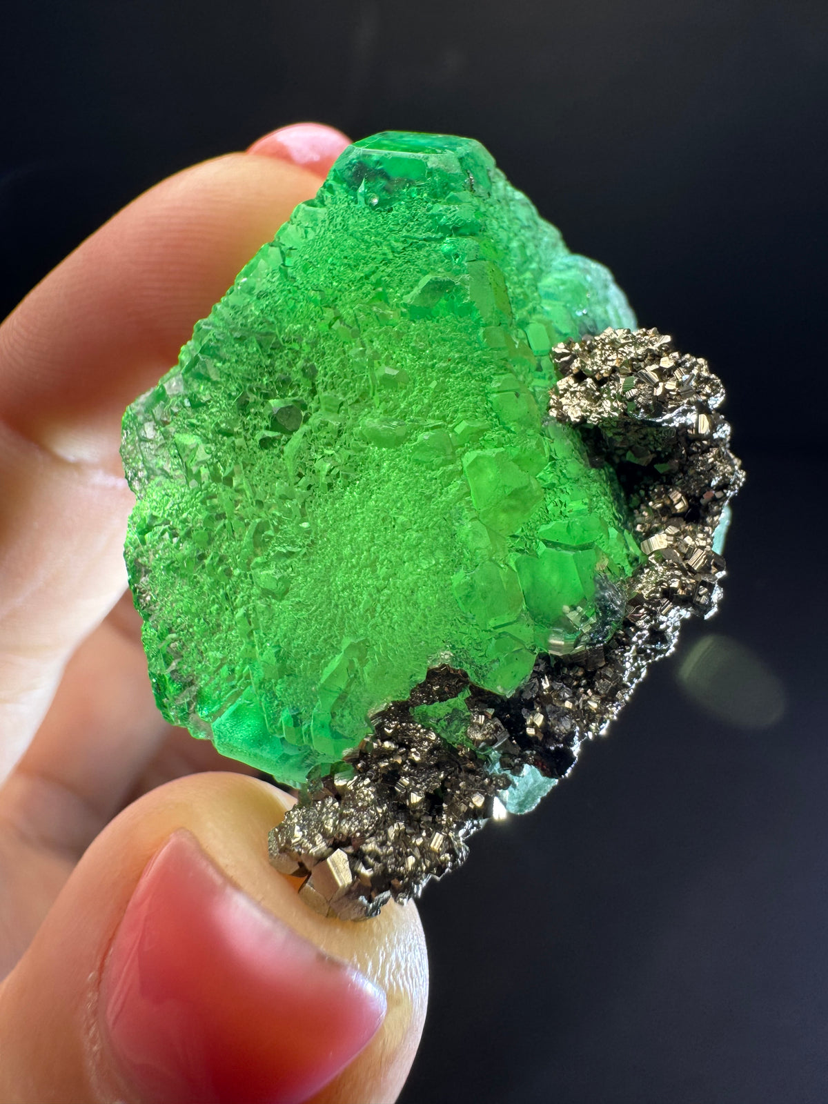 Fluorite with Pyrite, Milpo Mine, Peru