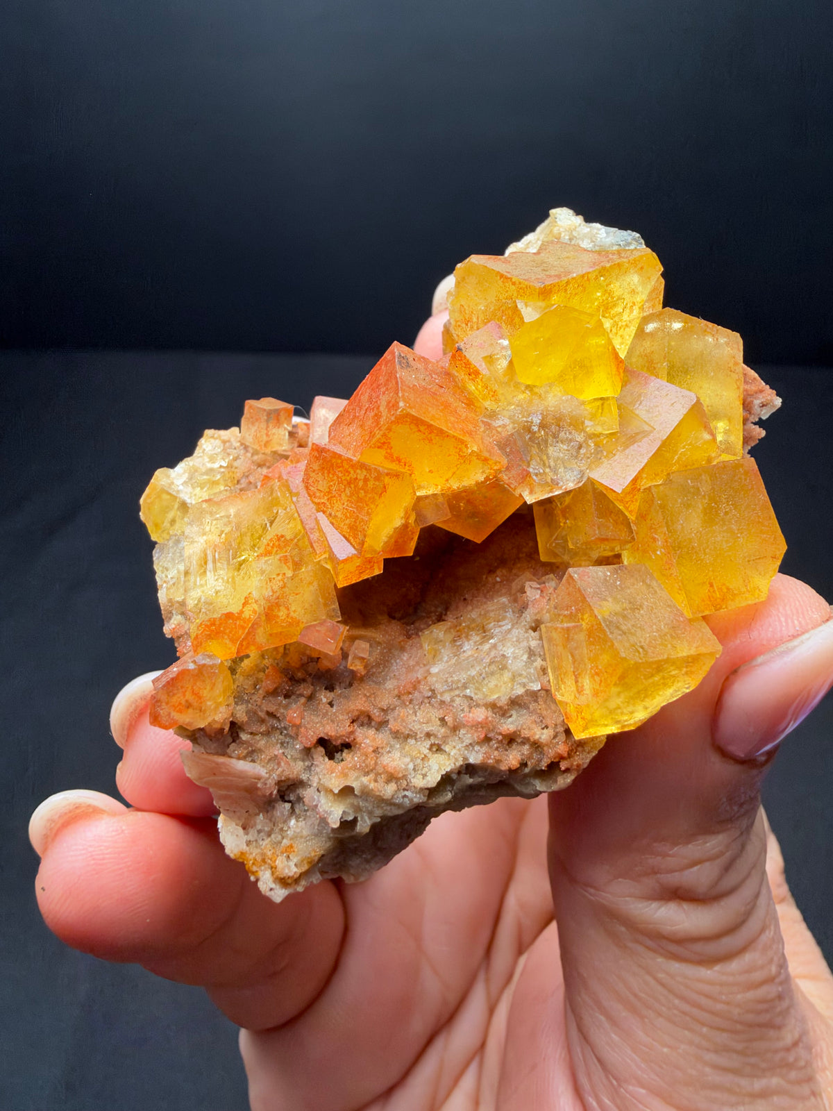 Fluorite on Matrix, Sidi Said, Morocco