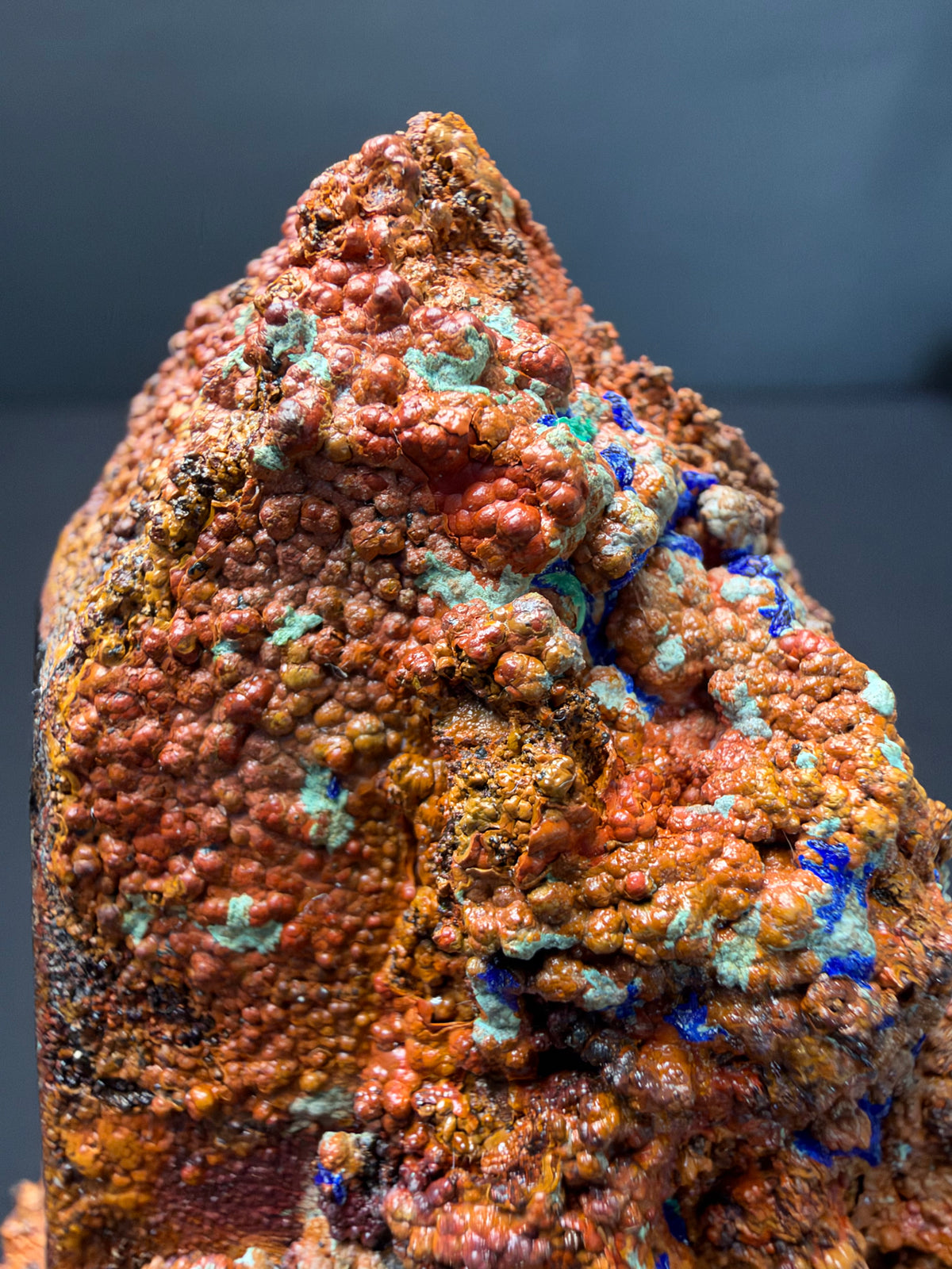 Quartz with Goethite & Secondary Copper Minerals, M'Sissia, Morocco