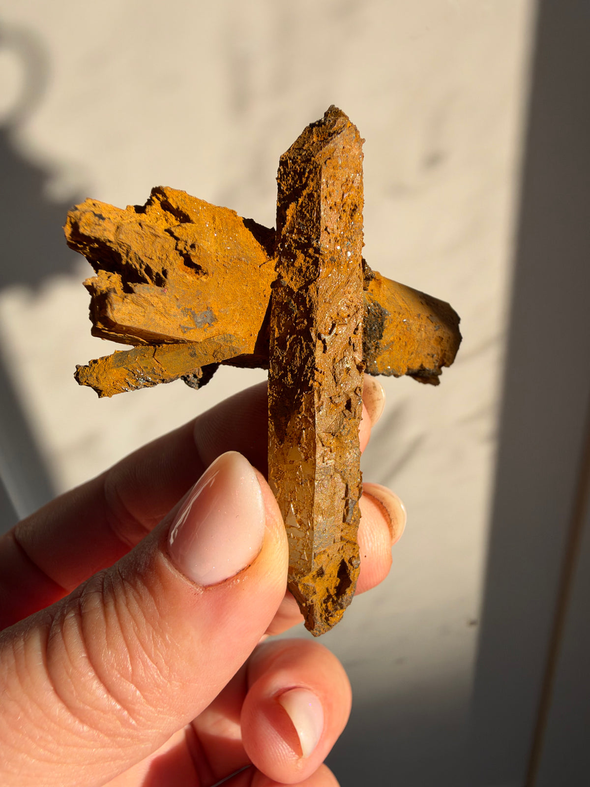 "Iron Cross" Quartz with Limonite, Imini Mine, Morocco