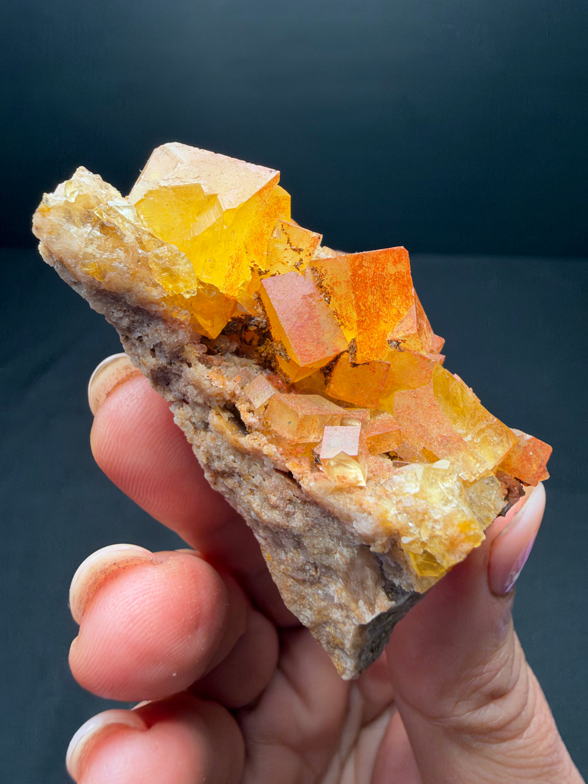 Fluorite on Matrix, Sidi Said, Morocco