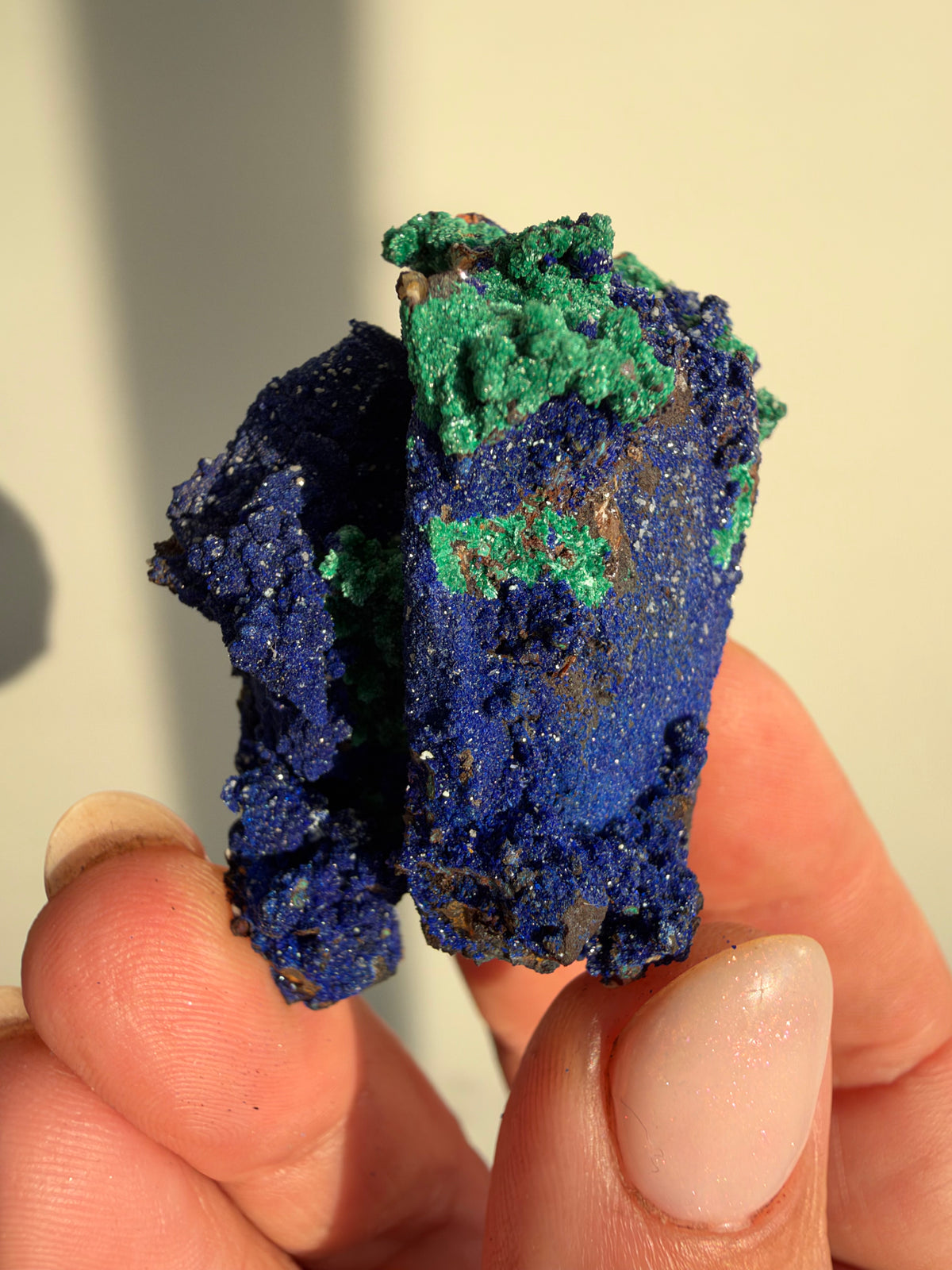 Azurite & Malachite on Barite, Sidi Ayed, Morocco