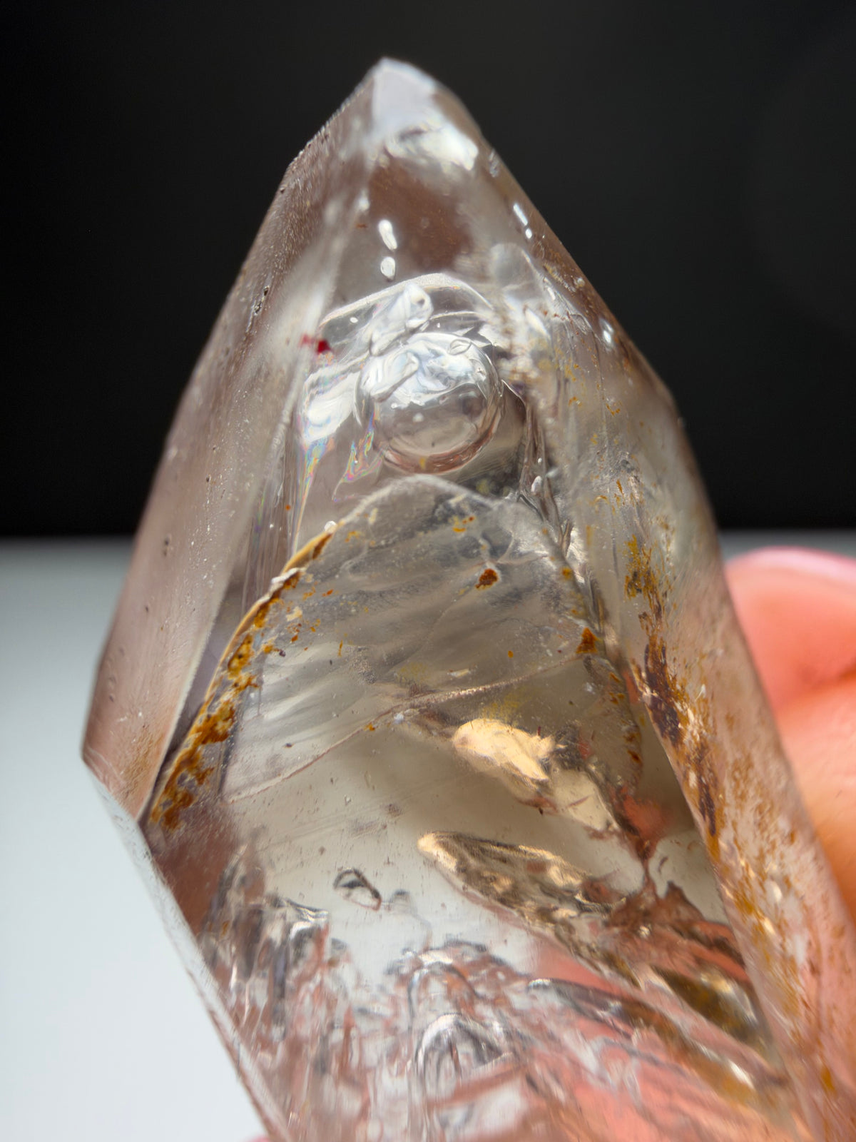 2 Moving Bubbles Enhydro Quartz, Goboboseb, Namibia