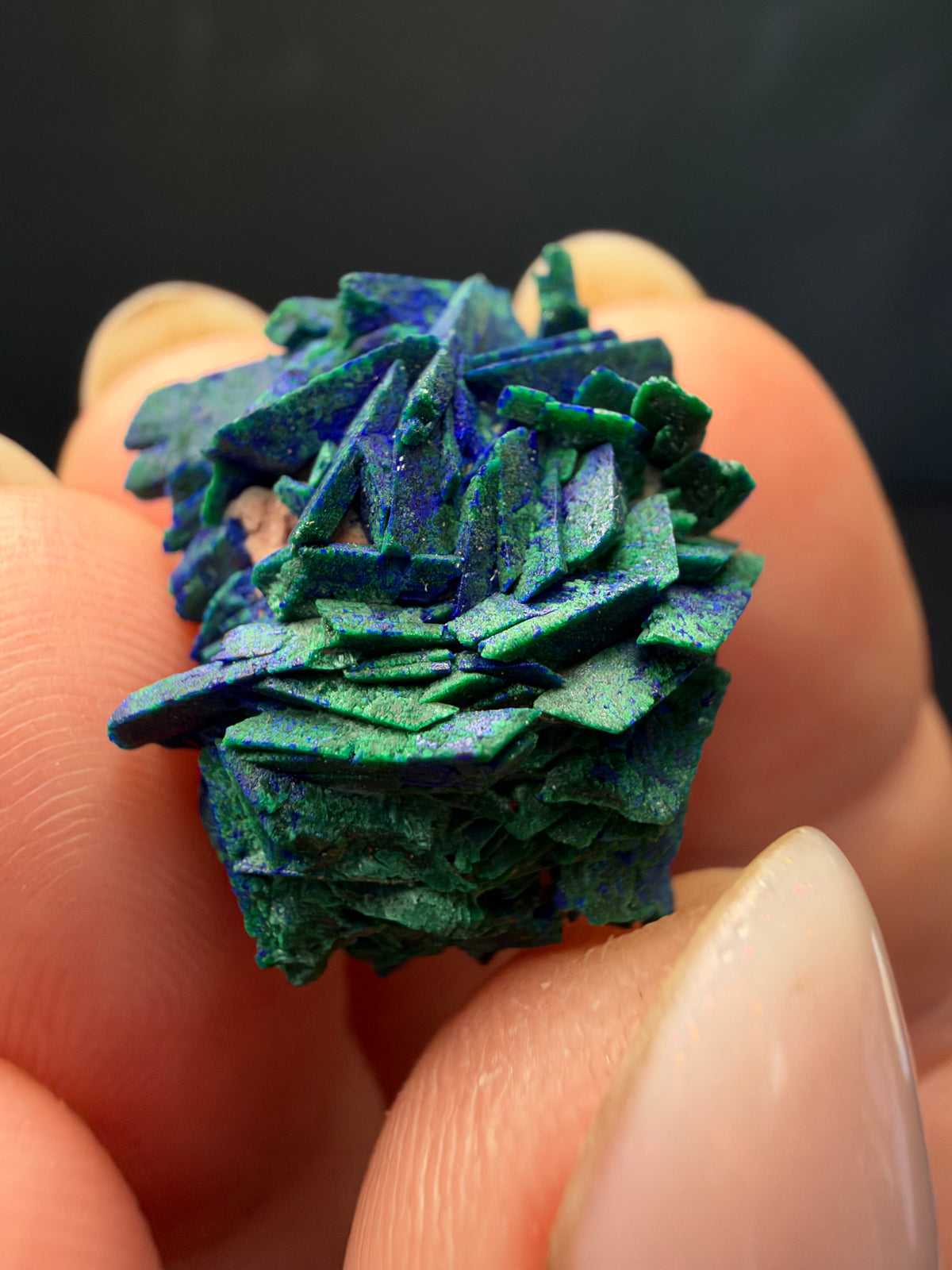 Malachite after Azurite (Pseudomorph), Kerrouchen, Morocco