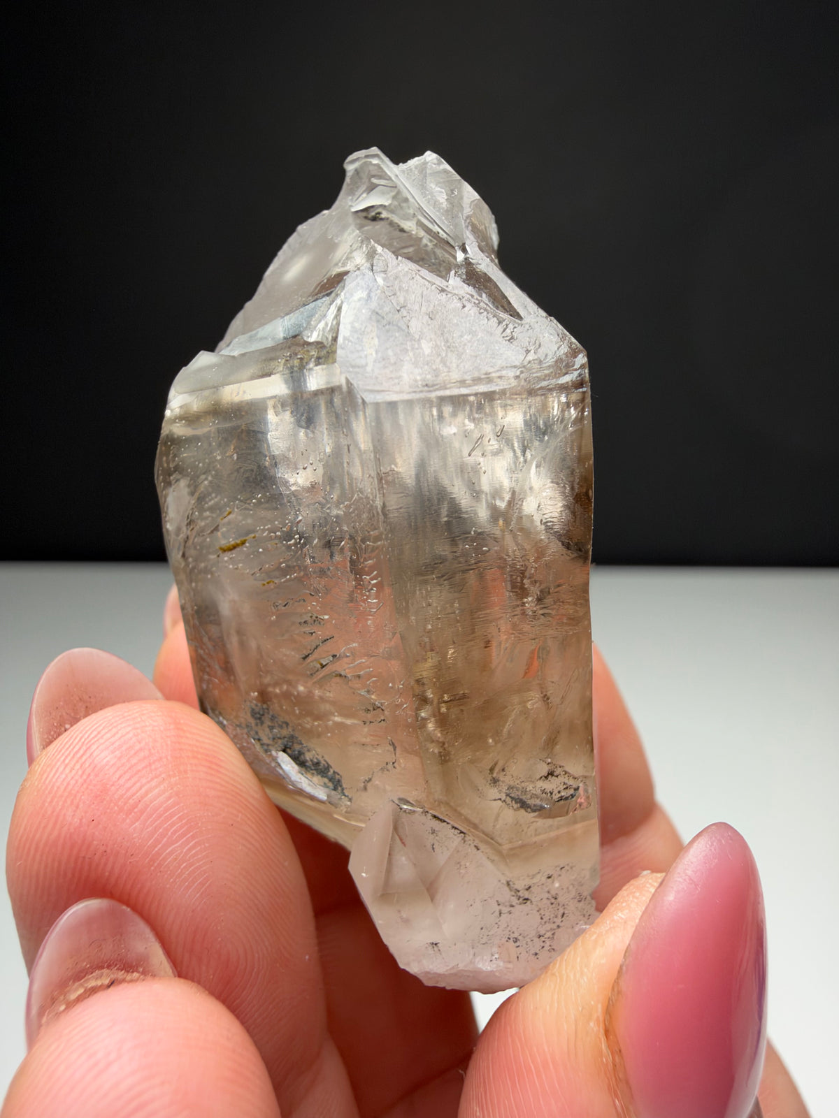 2 bubbles Enhydro Quartz with Dendrites, Goboboseb, Namibia