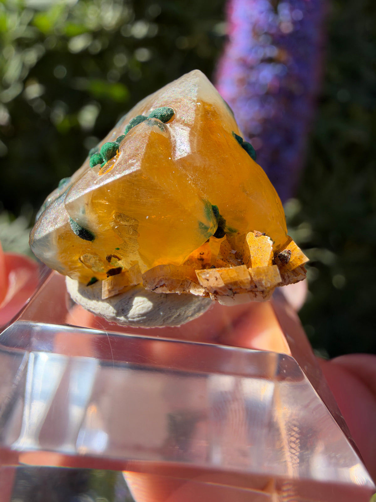 Calcite with Maloachite, Marion Mine, Arizona, USA