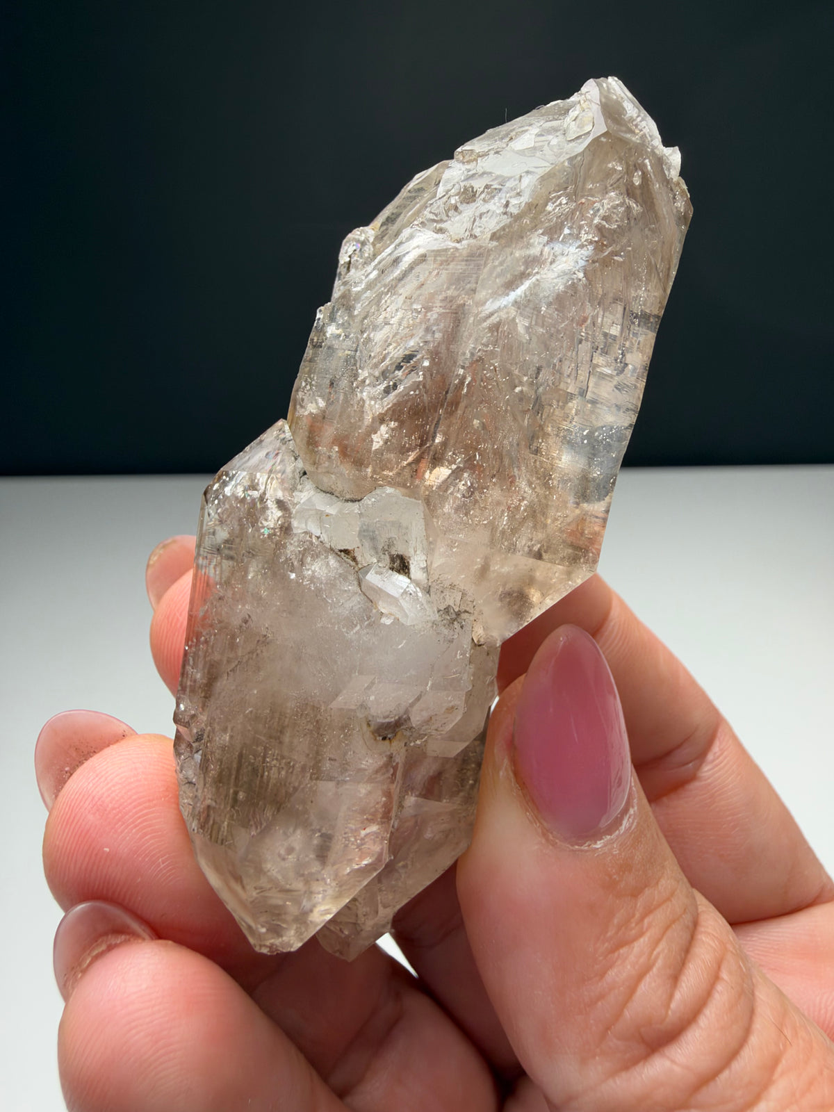 Double Terminateed Enhydro Quartz, Goboboseb, Namibia