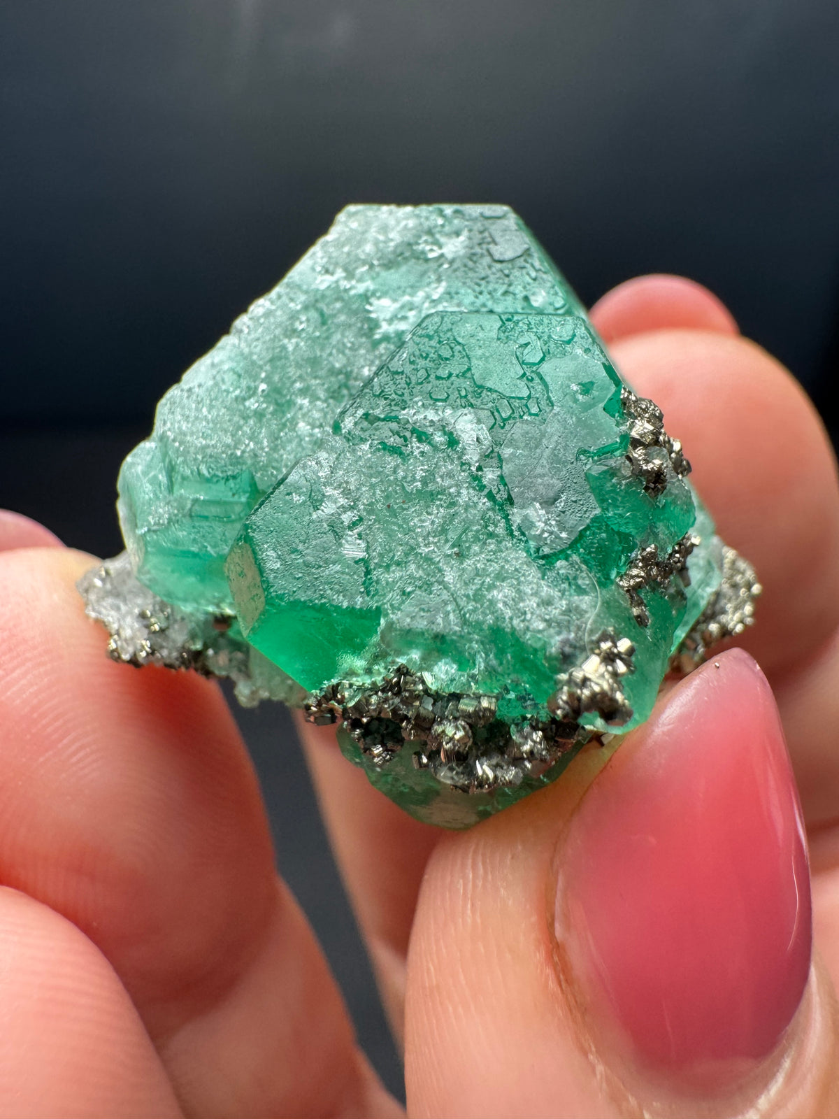 Fluorite with Pyrite, Milpo Mine, Peru