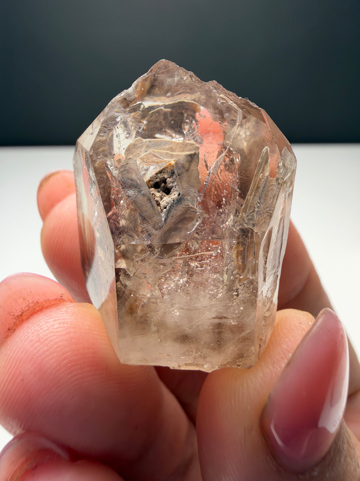 3x moving bubbles Enhydro Quartz, Goboboseb, Namibia